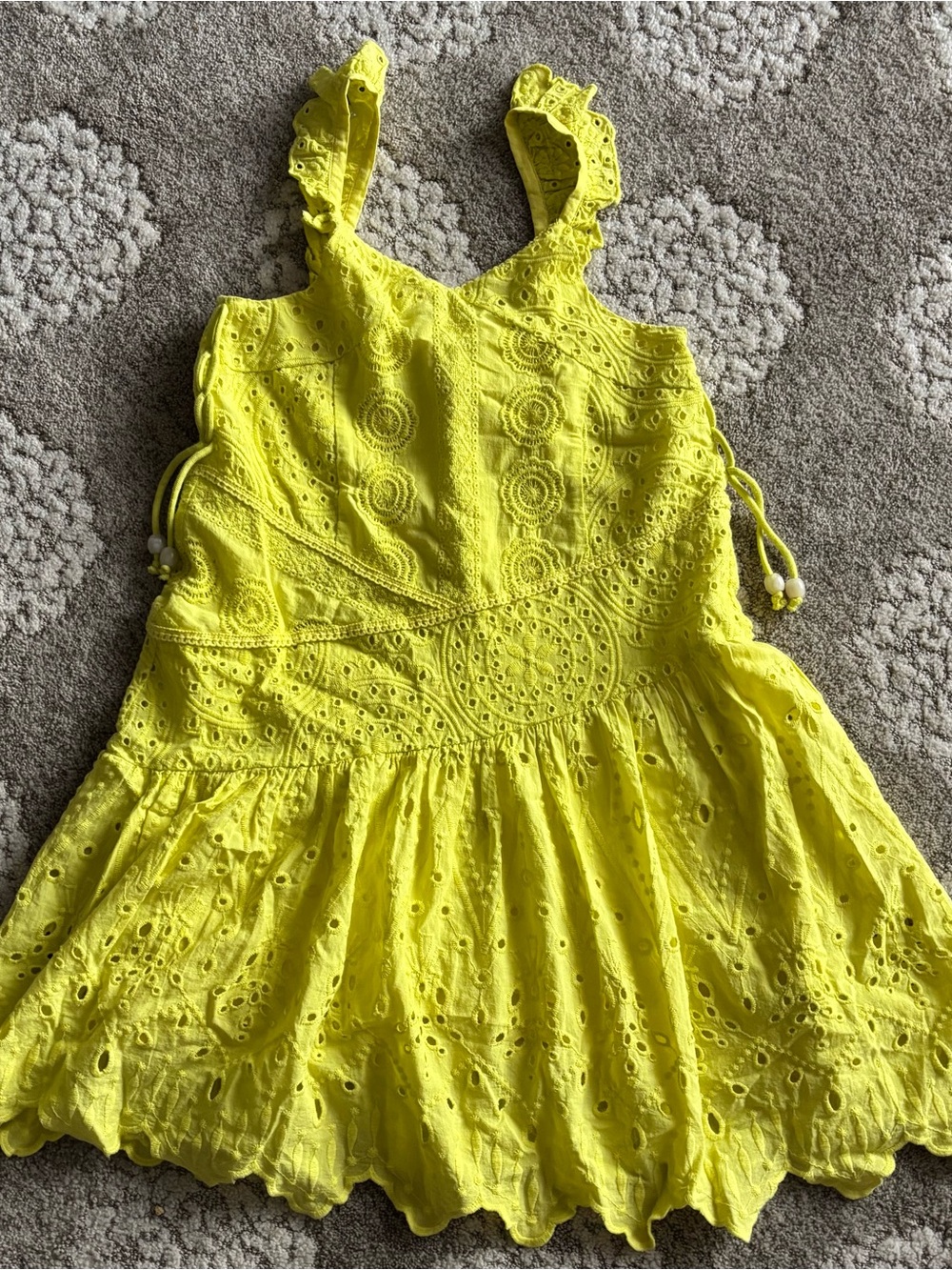 Zara Kids Yellow Eyelet Dress Size 8